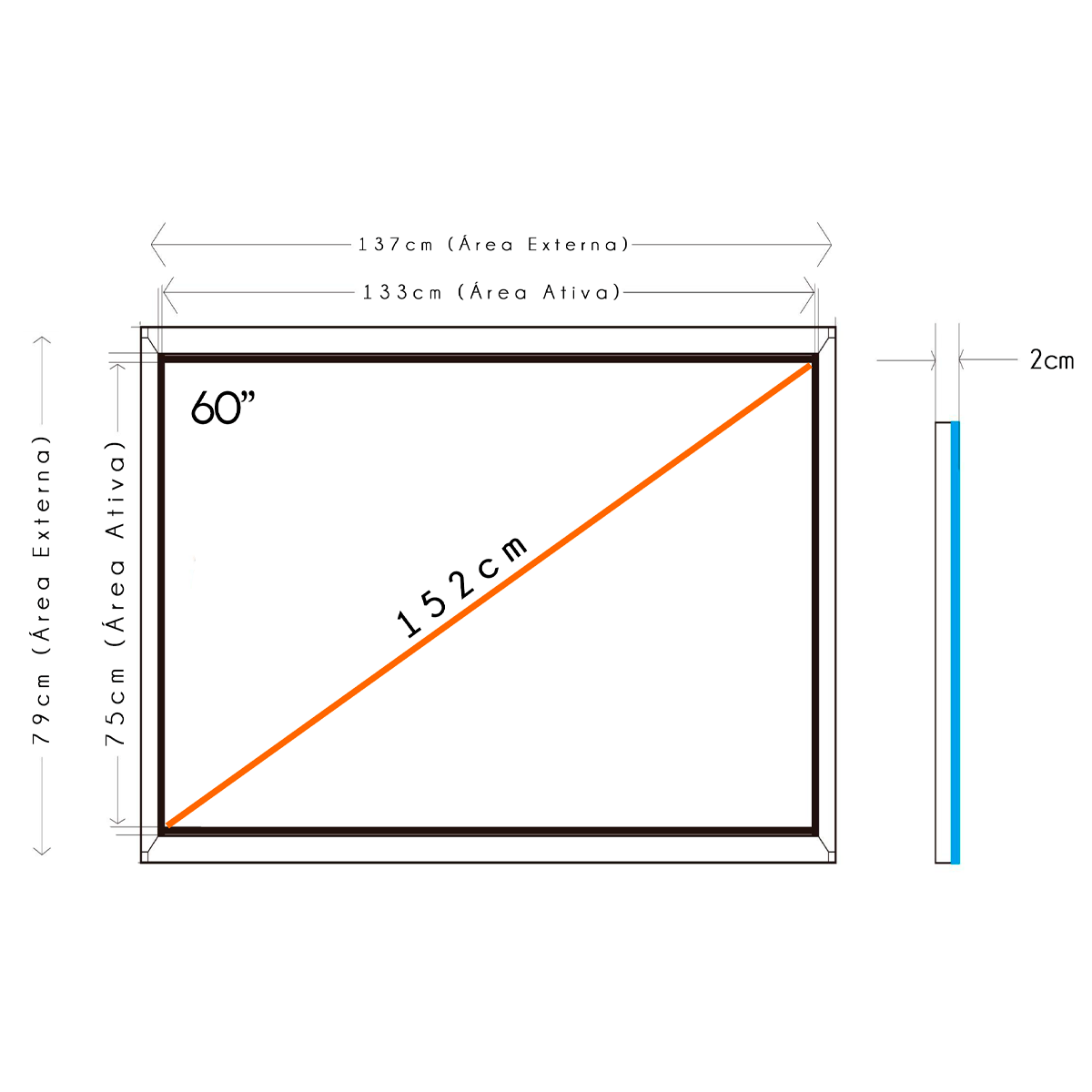 Moldura Interativa Techlumens - 60"