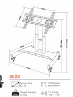 Suporte Totem Móvel para Monitores/Tv 602S 32-70"