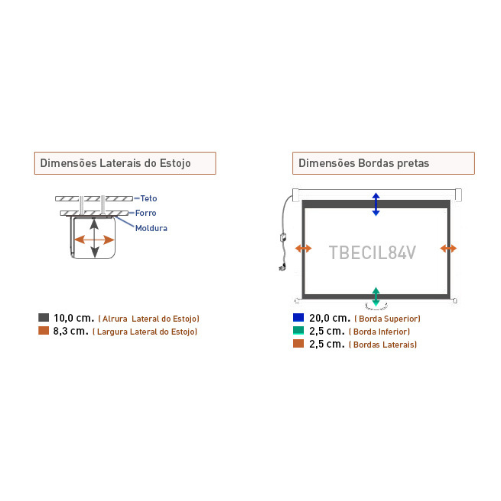Tela de Embutir Elétrica Tbcil84v (170 x 127 cm) 110V