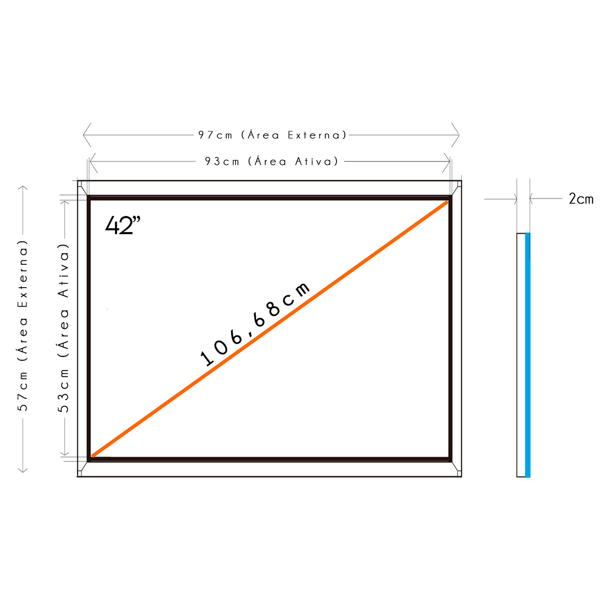 Moldura Interativa Techlumens - 42"