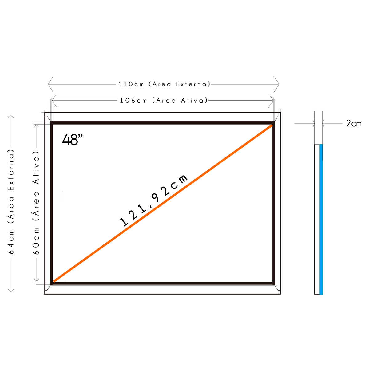 Moldura Interativa Techlumens - 48"